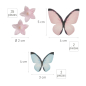 Preview: Wafer Paper Mini Flowers and Butterflies - Pink and Blue