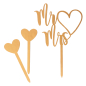 Preview: Torten Topper - Mr und Mrs Gold mit 2 Herzen