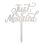 Preview: Torten Topper - Just Married - Silber