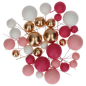 Preview: Decorative Ball Set - Hot Pink Ombre und Gold