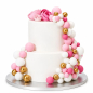 Preview: Decorative Ball Set - Hot Pink Ombre und Gold