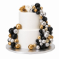 Preview: Decorative Ball Set - Metallic Gold, Silver and Black