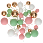 Preview: Decorative Ball Set - Pastell Rosa, Grün und Gold