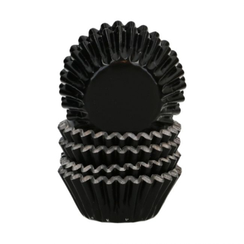 Mini Cupcake Backförmchen - Metallic Schwarz