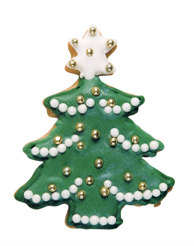 Preview: Ausstecher auf Karte - Weihnachtsbaum mit Stern