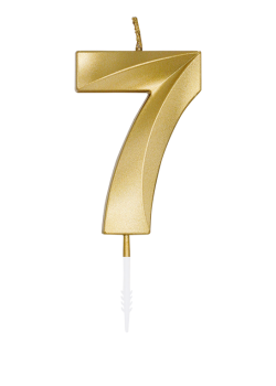 Zahlenkerze - Metallic Gold - 7