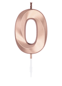 Number Candle - Metallic Rose Gold - 0
