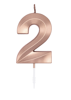 Number Candle - Metallic Rose Gold - 2