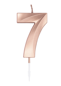 Number Candle - Metallic Rose Gold - 7