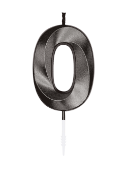 Zahlenkerze - Metallic Schwarz - 0
