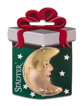 Ausstecher auf Karte - Mond mit Gesicht