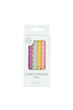 Preview: Spiral Candles with Holder - Pastel Pearl