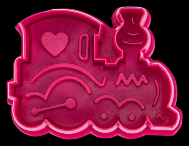 Ausstecher mit Auswerfer und Prägung - Lokomotive