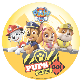 Tortenaufleger aus Esspapier - Paw Patrol - Pups on the Go 20cm