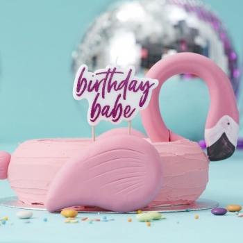 Kerze - birthday baby - Pink Glitter