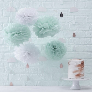 Pom Pom - Mint / White