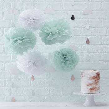 Pom Pom - Mint / Weiss