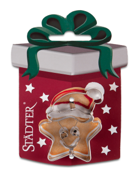 Ausstecher mit Prägung - Stern mit Mütze