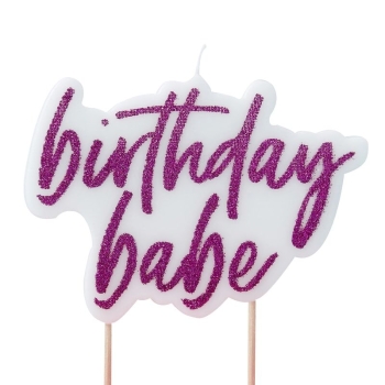 Candle - birthday baby - Pink Glitter