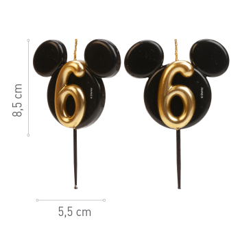 Preview: Zahlenkerze - 6 - Mickey Mouse Ohren