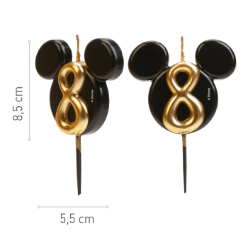 Preview: Zahlenkerze - 8 - Mickey Mouse Ohren