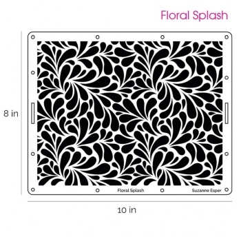 FLORAL SPLASH professional cake icing stencil