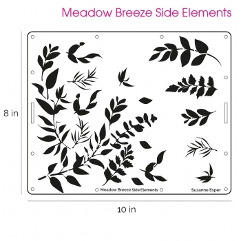 MEADOW BREEZE SIDE ELEMENTS professional cake icing stencil
