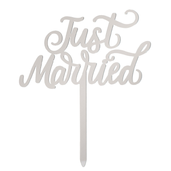 Torten Topper - Just Married - Silber