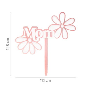 Preview: Cake Topper - Mom - Pink with Flowers