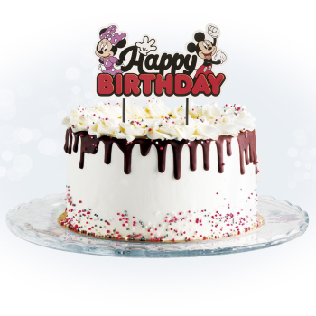 Cake Topper - Mickey and Minnie Mouse Happy Birthday