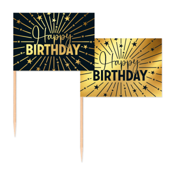 Topper - 50 Flag Picks - Happy Birthday