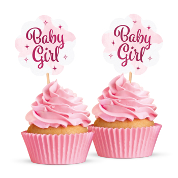 Cupcake Topper - Baby Girl - Pink