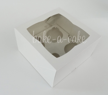 4er Cupcake / Muffin Box Weiss