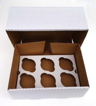 6er Cupcake / Muffin Box Karton-Weiss