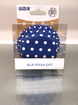 Cupcake Backförmchen - Blau mit weissen Punkten
