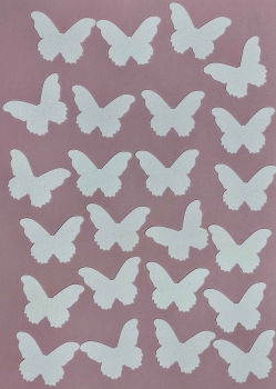 Weisse Schmetterlinge aus essbarem Papier / 24