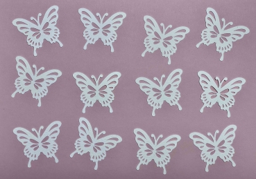 Weisse Schmetterlinge aus essbarem Papier / 12
