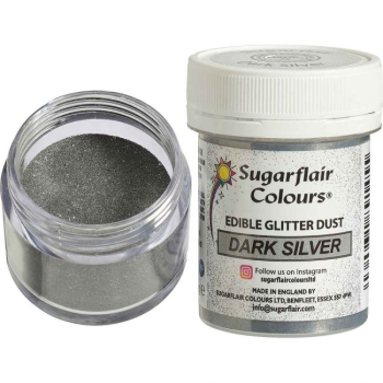 Essbare Schimmer Pulver Farbe - Dark Silver - ohne E171