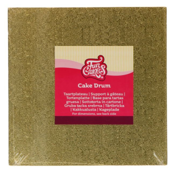 Tortenplatte quadratisch 25cm (10") / Stärke 12mm - GOLD