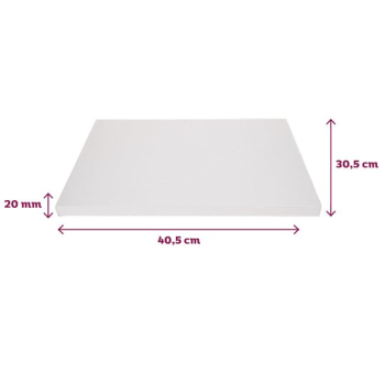 Tortenplatte Rechteckig 40cm x 30cm / Stärke 20mm - WEISS