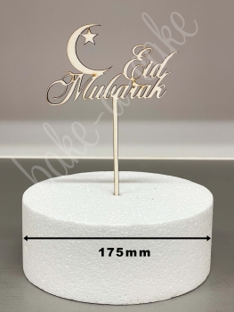 Cake Topper Wood - Eid Mubarak with Moon