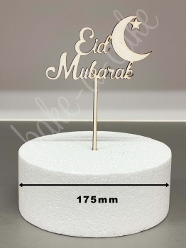 Cake Topper Wood - Eid Mubarak with Moon