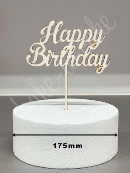 Cake Topper Wood - Happy Birthday 140mm