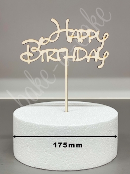 Cake Topper Wood - Happy Birthday 150mm