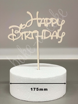 Cake Topper Wood - Happy Birthday 180mm