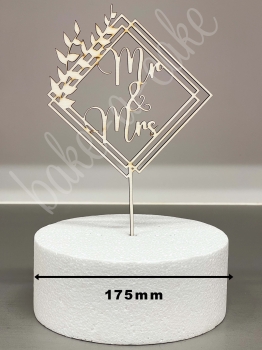 Cake Topper Wood - Mr & Mrs Square