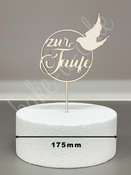 Cake Topper Wood - Zur Taufe with Dove