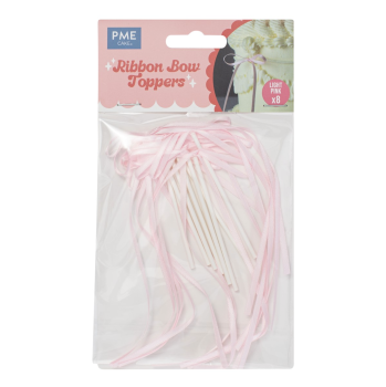 Ribbon Bow Toppers - Light Pink