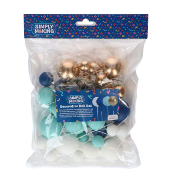 Preview: Decorative Ball Set - Blue Ombre und Gold