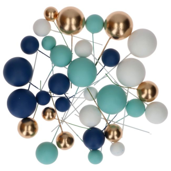 Decorative Ball Set - Blue Ombre und Gold